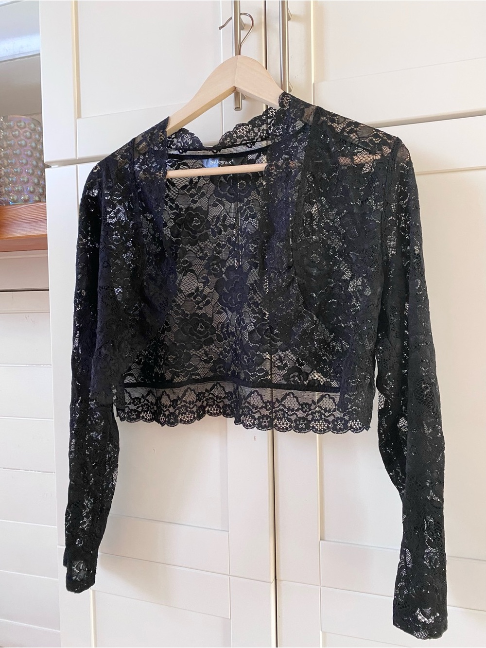 Allegra K Lace Cropped Cardigan Top